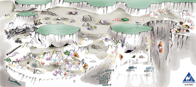 Shark reef Dive Site Map - Ras Mohammed
