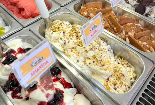 Close up of Italian ice cream - Vanilla Cafe